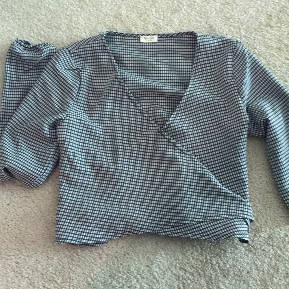 John Galt long sleeve wrap shirt